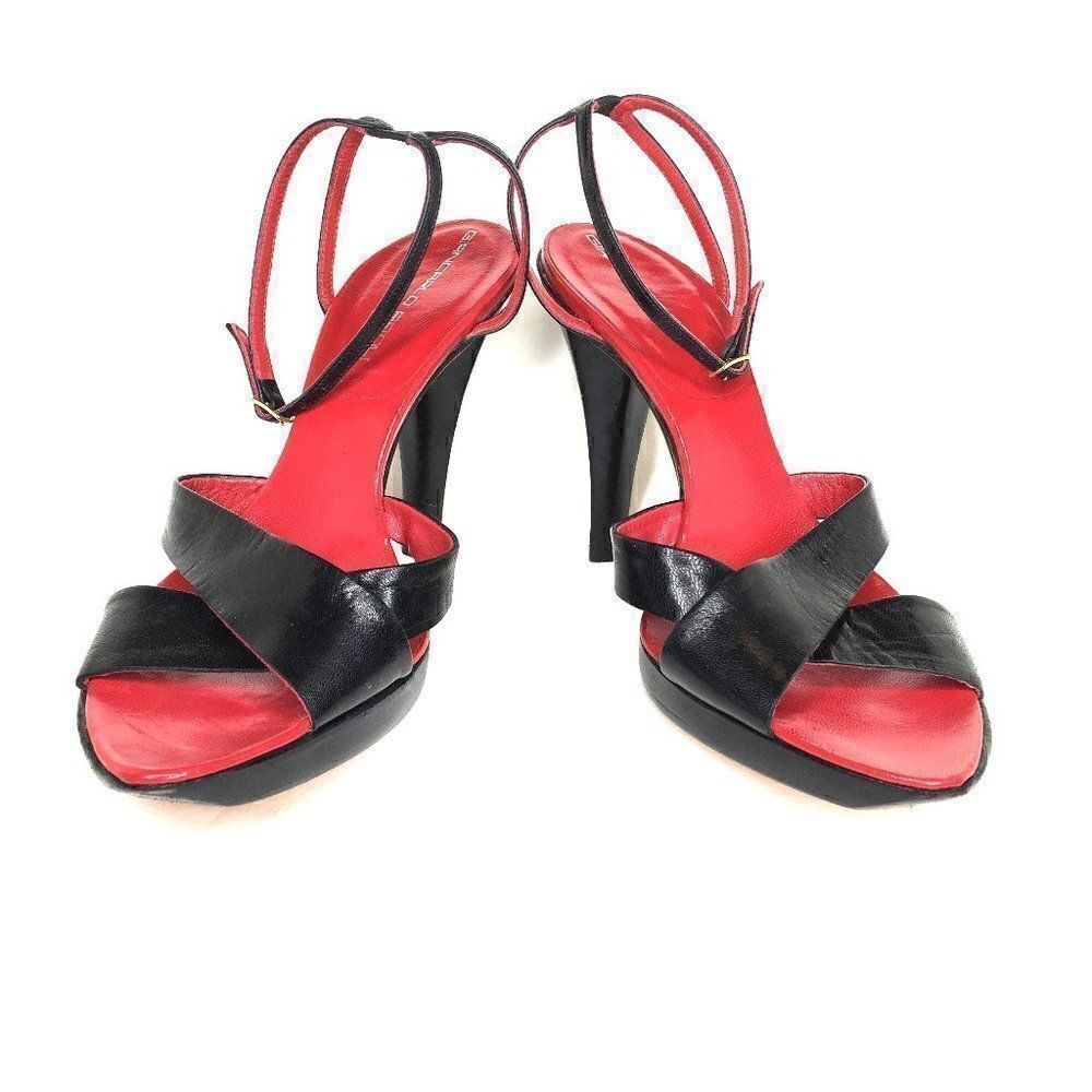 Giancarlo Paoli Black Ankle Strap Heels 40 NWOT